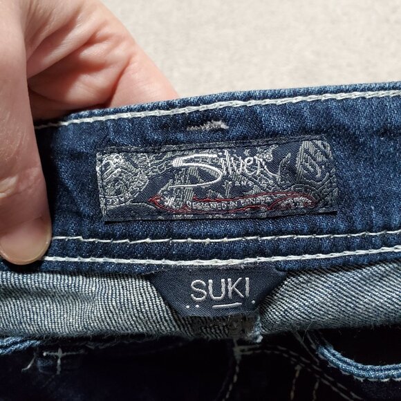 SILVER JEANS Suki Bootcut Jeans Stretch Mid-Rise Indigo Blue Women's 32 X 33" - Picture 7 of 15